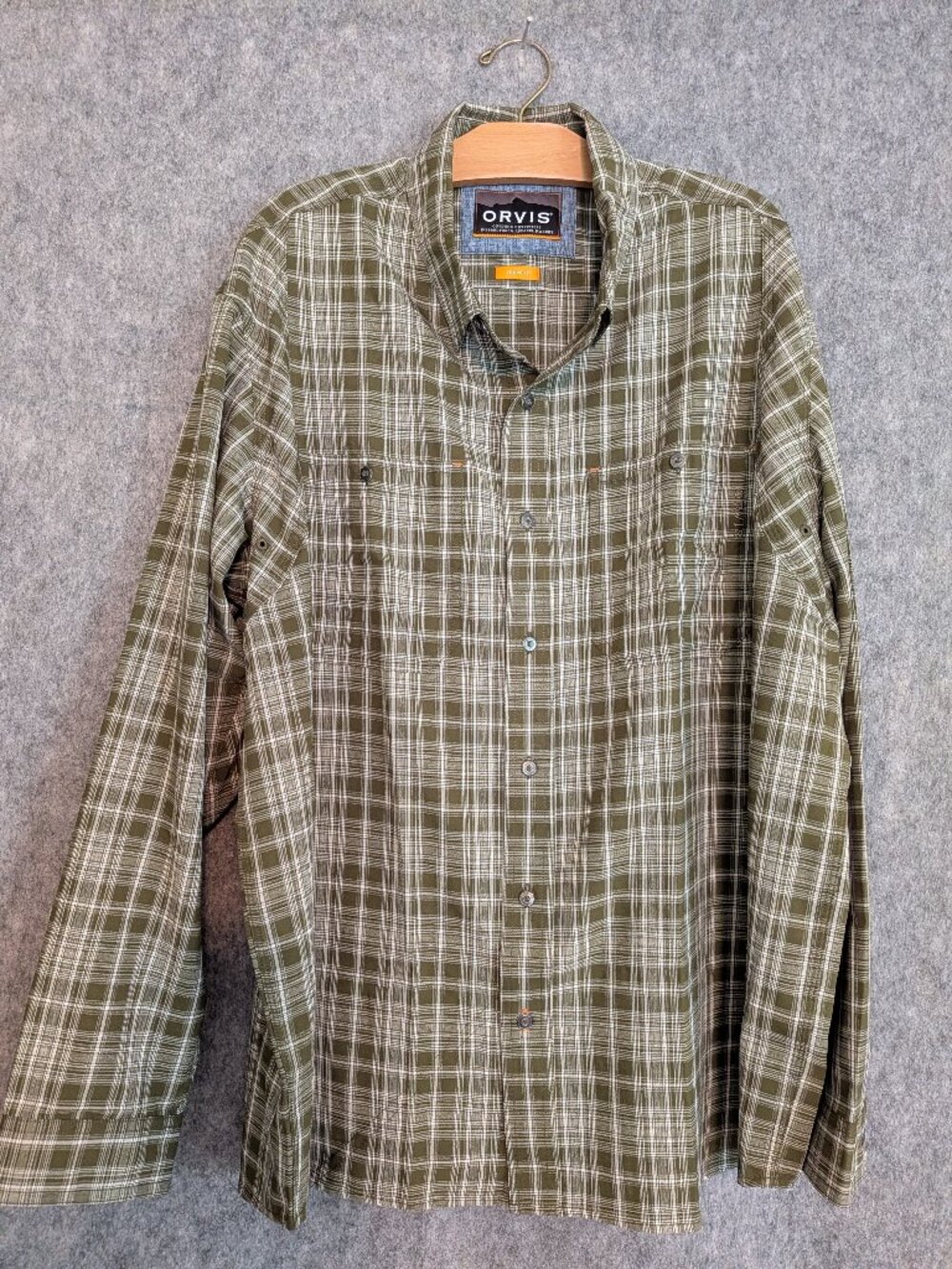 Orvis Tech Long Sleeve Button Up Shirt Active Fit XL